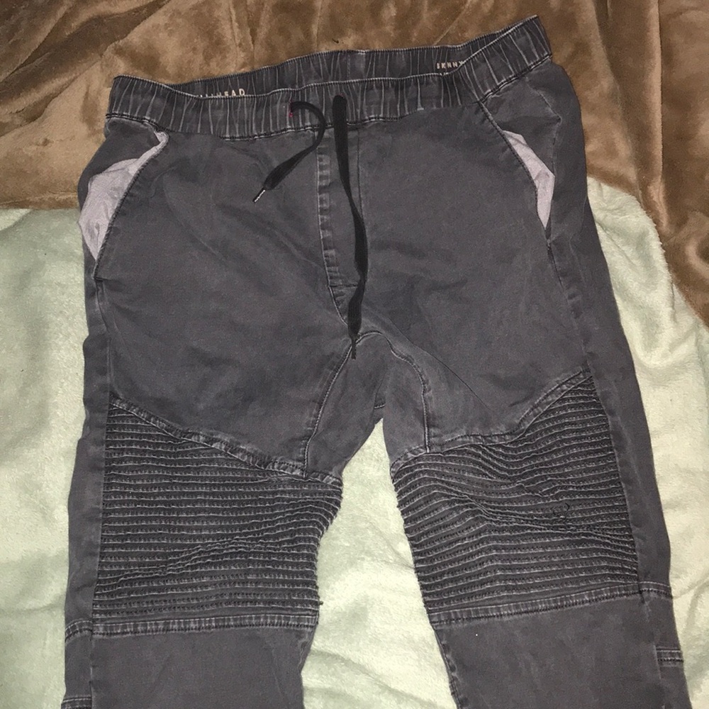 Grey Biker-Jean Joggers (Medium)